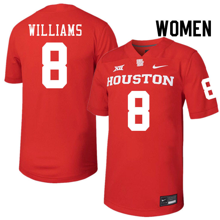 Women #8 Devan Williams Houston Cougars College Football Jerseys Stitched-Red